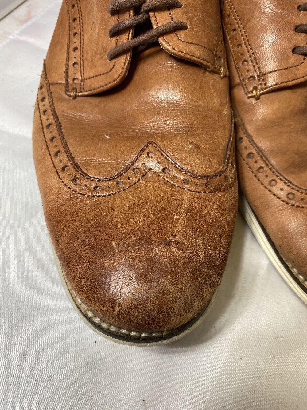 Cole Haan Men's Leather Grand Wingtip Oxford Shoes Lace Up Woodbury Size 10.5M - Picture 7 of 11